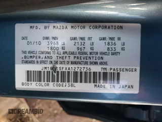2010 Mazda 3 i Sport z VIN JM1BL1SFXA1272736, wystawiony jako Copart lot #68220164 z przebiegiem 138 024 mil mil oraz Nie do naprawy • Non repairable. Historia ofert i sprzedaży dostępna na DreamBid. Obrazek 12.