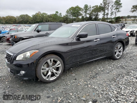 2013 Infiniti M37 with VIN JN1BY1AR7DM602898, listed as a Copart auction lot 79748604 with 247,068 mi miles and Salvage Title. Bid and sale history available at carsss.com. Image 1.