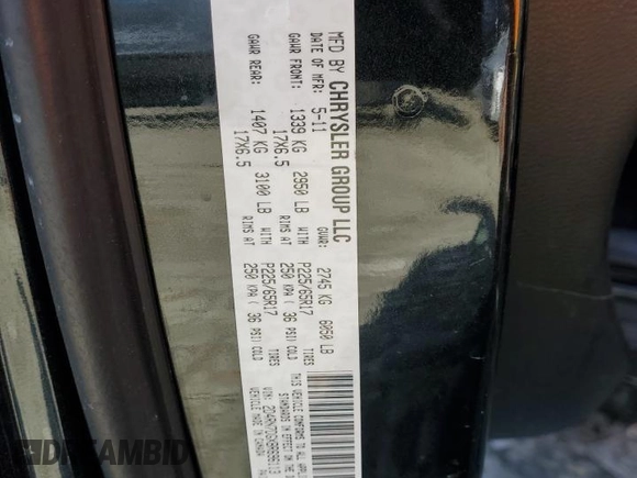 2011 Dodge Grand Caravan R/T with VIN 2D4RN7DGXBR696113, listed as a Copart auction lot 46045365 with 191,994 mi miles and Non Repairable. Bid and sale history available at DreamBid. Image 13.
