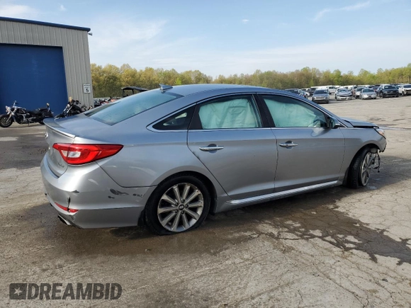 2017 Hyundai Sonata Sport with VIN 5NPE34AF2HH505222, listed as a Copart auction lot 55269045 with 122,860 mi miles and Salvage Title. Bid and sale history available at DreamBid. Image 3.