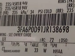 2018 Ford Fusion Titanium with VIN 3FA6P0D91JR138698, listed as a IAAI auction lot 41992522 with 95,017 mi miles and . Bid and sale history available at DreamBid. Image 9.