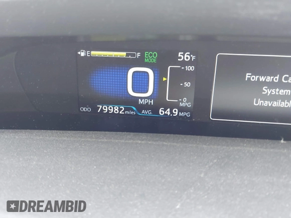 2018 Toyota Prius Two with VIN JTDKARFU8J3059124, listed as a IAAI auction lot 41709364 with 79,982 mi miles. Bid and sale history available at carsss.com. Image 16.