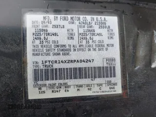 1994 Ford Ranger Splash z VIN 1FTCR14X2RPA04247, wystawiony jako IAAI lot #42423693 z przebiegiem 67 095 mil mil oraz . Historia ofert i sprzedaży dostępna na DreamBid. Obrazek 9.