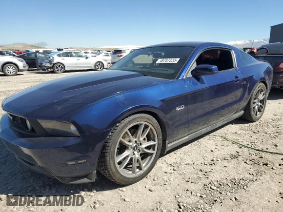 2011 Ford Mustang GT with VIN 1ZVBP8CF4B5134029, listed as a Copart auction lot 49787235 with Not Provided miles and Salvage Title. Bid and sale history available at carsss.com. Image 1.