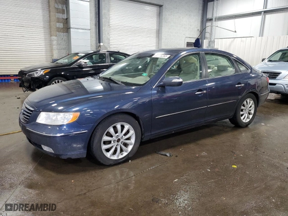 2008 Hyundai Azera Limited with VIN KMHFC46F78A257307, listed as a Copart auction lot 89116265 with 131,527 mi miles and Salvage Title. Bid and sale history available at carsss.com. Image 1.