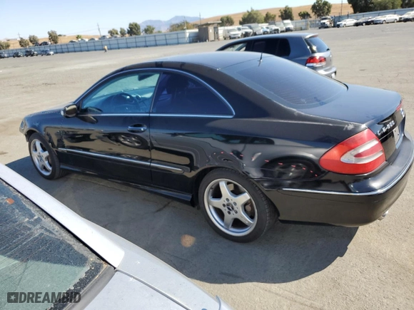2003 Mercedes-Benz CLK-Class 5.0L with VIN WDBTJ75J43F018571, listed as a Copart auction lot 72736304 with 125,780 mi miles and Salvage Title. Bid and sale history available at carsss.com. Image 2.