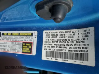 2011 Honda Insight EX with VIN JHMZE2H73BS005723, listed as a Copart auction lot 55420735 with 155,674 mi miles and Salvage title. Bid and sale history available at DreamBid. Image 12.