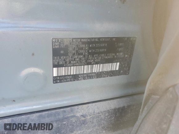 2021 Toyota RAV4 Hybrid LE with VIN 4T3B6RFV4MU046625, listed as a Copart auction lot 65589185 with 47,307 mi miles and Salvage title. Bid and sale history available at DreamBid. Image 13.