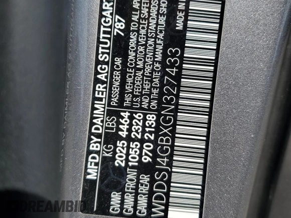 2016 Mercedes-Benz CLA 250 with VIN WDDSJ4GBXGN327433, listed as a Copart auction lot 54838455 with 93,941 mi miles and Salvage title. Bid and sale history available at DreamBid. Image 13.