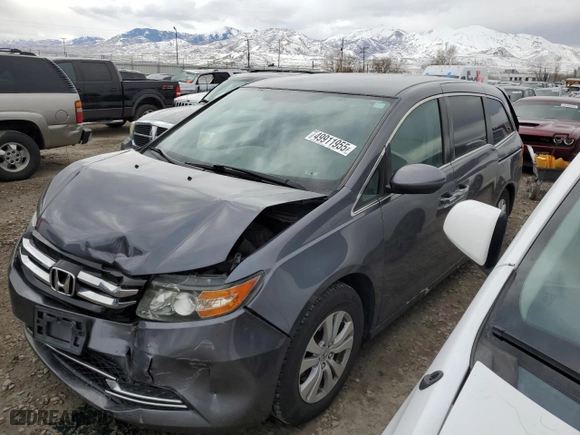 2016 Honda Odyssey SE with VIN 5FNRL5H32GB122591, listed as a Copart auction lot 49911955 with 95,619 mi miles and Salvage Title. Bid and sale history available at carsss.com. Image 1.