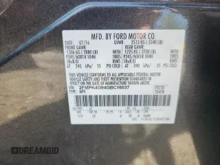 2016 Ford Edge SE with VIN 2FMPK4G94GBC16037, listed as a Copart auction lot 62405145 with 122,533 mi miles and Clean title. Bid and sale history available at DreamBid. Image 13.