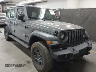 2022 Jeep Wrangler Unlimited Sport with VIN 1C4HJXDG0NW117632, listed as a IAAI auction lot 41185850 with 18,298 mi miles and . Bid and sale history available at DreamBid. Image 1.