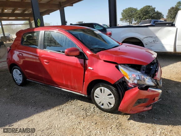 2024 Mitsubishi Mirage ES with VIN ML32AUHJ7RH001786, listed as a Copart auction lot 75689504 with 13,721 mi miles and Salvage Title. Bid and sale history available at carsss.com. Image 4.