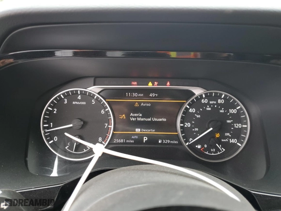 2022 Nissan Pathfinder SV with VIN 5N1DR3BC7NC263877, listed as a Copart auction lot 77056034 with 25,681 mi miles and Salvage Title. Bid and sale history available at carsss.com. Image 9.