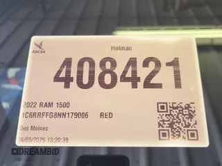 2022 Ram 1500 Big Horn with VIN 1C6RRFFG8NN179006, listed as a IAAI auction lot 42610399 with 92,912 mi miles and . Bid and sale history available at DreamBid. Image 51.