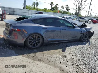 2021 Tesla Model S Plaid with VIN 5YJSA1E65MF442157, listed as a Copart auction lot 51364575 with Not provided miles and Salvage title. Bid and sale history available at DreamBid. Image 3.