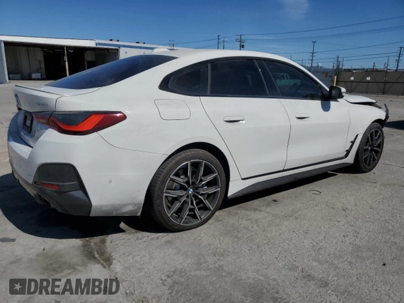 2022 BMW 4 Series 430i with VIN WBA63AV09NFM36850, listed as a Copart auction lot 49596085 with 51,405 mi miles and Salvage title. Bid and sale history available at DreamBid. Image 3.