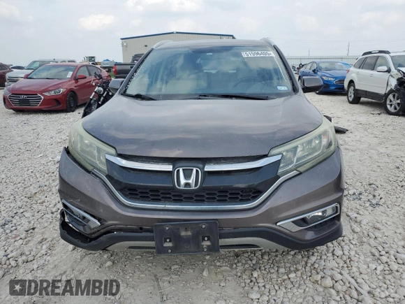 2015 Honda CR-V EX-L with VIN 2HKRM3H76FH523985, listed as a Copart auction lot 51596405 with 139,428 mi miles and Salvage Title. Bid and sale history available at carsss.com. Image 5.