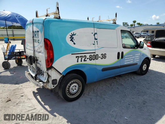 2016 Ram ProMaster City Cargo Tradesman with VIN ZFBERFAT0G6B52042, listed as a Copart auction lot 61444835 with 143,723 mi miles and Salvage title. Bid and sale history available at DreamBid. Image 3.