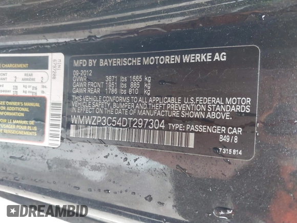 2013 MINI Convertible S with VIN WMWZP3C54DT297304, listed as a IAAI auction lot 41377572 with 101,991 mi miles and . Bid and sale history available at DreamBid. Image 9.