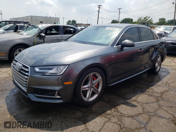 2018 Audi S4 Prestige with VIN WAUC4AF49JA069344, listed as a Copart auction lot 63826864 with 38,690 mi miles and Salvage Title. Bid and sale history available at carsss.com. Image 1.