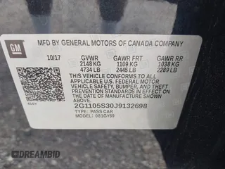 2018 Chevrolet Impala LT z VIN 2G1105S30J9132698, wystawiony jako IAAI lot #42148998 z przebiegiem 99 514 mil mil oraz . Historia ofert i sprzedaży dostępna na DreamBid. Obrazek 9.
