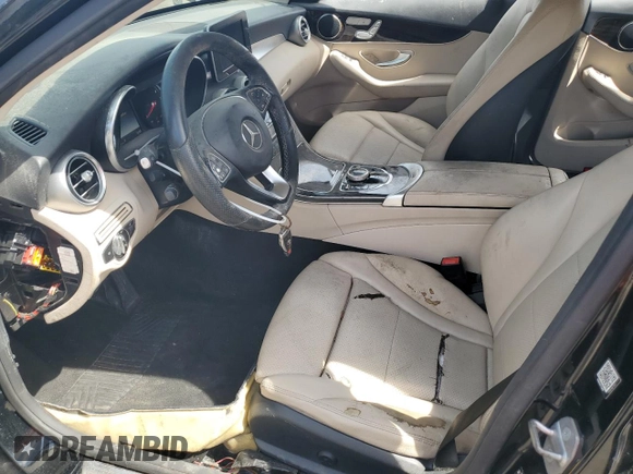 2017 Mercedes-Benz C 300 with VIN 55SWF4JB8HU207344, listed as a Copart auction lot 62652345 with 134,618 mi miles and Clean title. Bid and sale history available at DreamBid. Image 7.