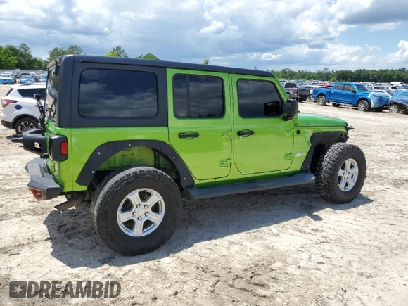 2018 Jeep Wrangler Unlimited Sport S with VIN 1C4HJXDN6JW332280, listed as a Copart auction lot 55914605 with 135,998 mi miles and Clean title. Bid and sale history available at DreamBid. Image 3.