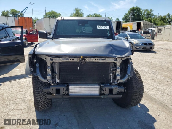 2023 Ford Bronco with VIN 1FMEE5DP6PLB66975, listed as a Copart auction lot 57536014 with 11,883 mi miles and Salvage Title. Bid and sale history available at DreamBid. Image 5.