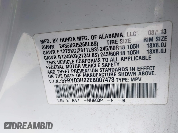 2014 Acura MDX with VIN 5FRYD3H22EB007473, listed as a IAAI auction lot 41269602 with 264,872 mi miles. Bid and sale history available at carsss.com. Image 9.
