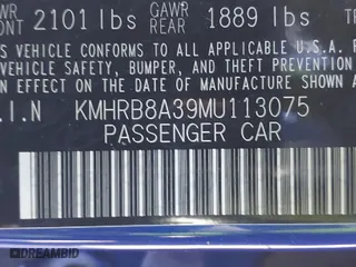 2021 Hyundai Venue SE with VIN KMHRB8A39MU113075, listed as a IAAI auction lot 41571134 with 51,174 mi miles. Bid and sale history available at carsss.com. Image 9.