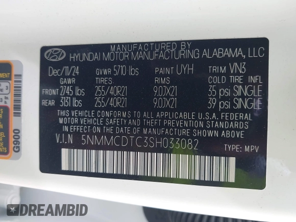 2025 Genesis GV70 Sport with VIN 5NMMCDTC3SH033082, listed as a IAAI auction lot 42116975 with 1,337 mi miles and . Bid and sale history available at DreamBid. Image 9.