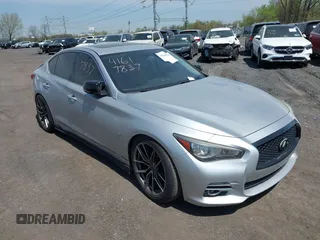2014 Infiniti Q50 Sport with VIN JN1BV7AR0EM699553, listed as a IAAI auction lot 42104565 with 107,790 mi miles and . Bid and sale history available at DreamBid. Image 1.