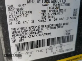 2017 Ford Expedition Max Limited z VIN 1FMJK2ATXHEA69601, wystawiony jako Copart lot #56829125 z przebiegiem 126 335 mil mil oraz Szkoda całkowita • Salvage title. Historia ofert i sprzedaży dostępna na DreamBid. Obrazek 13.