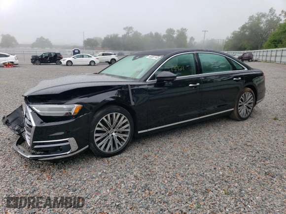 2019 Audi A8 L with VIN WAU8DAF81KN010369, listed as a Copart auction lot 46381143 with 13,921 mi miles. Bid and sale history available at carsss.com. Image 1.