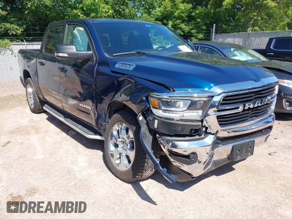 2021 Ram 1500 Big Horn with VIN 1C6SRFFT9MN665028, listed as a IAAI auction lot 42638933 with 71,929 mi miles and . Bid and sale history available at DreamBid. Image 1.