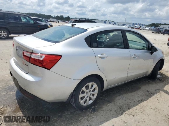 2014 Kia Rio LX with VIN KNADM4A38E6384696, listed as a Copart auction lot 58718174 with 121,760 mi miles and Salvage Title. Bid and sale history available at DreamBid. Image 3.