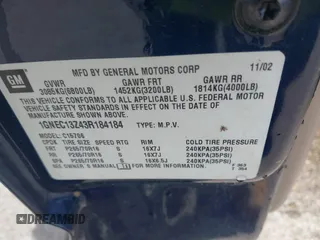 2003 Chevrolet Tahoe LS с VIN 1GNEC13Z43R184184, выставлен на аукционе IAAI как лот 41814758 с пробегом Не указан миль и . История ставок и продаж доступна на DreamBid. Изображение 9.