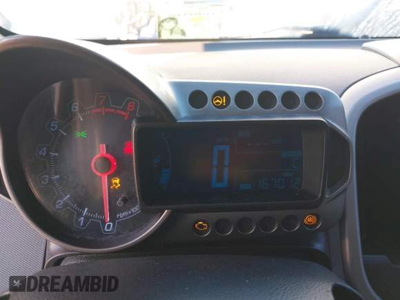 2014 Chevrolet Sonic LT with VIN 1G1JC6SH8E4130375, listed as a IAAI auction lot 41672713 with 167,012 mi miles. Bid and sale history available at carsss.com. Image 7.