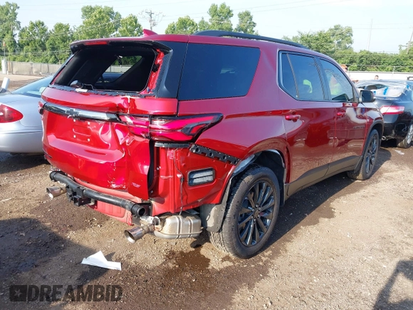 2022 Chevrolet Traverse RS with VIN 1GNEVJKW4NJ166397, listed as a IAAI auction lot 42763593 with 18,235 mi miles and . Bid and sale history available at DreamBid. Image 4.