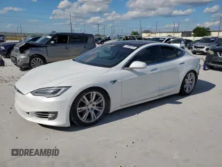 2021 Tesla Model S Long Range Plus with VIN 5YJSA1E2XMF427425, listed as a Copart auction lot 61996075 with 73,786 mi miles and Salvage title. Bid and sale history available at DreamBid. Image 1.