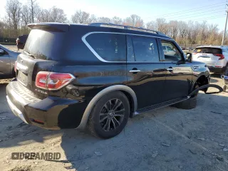 2017 Nissan Armada Platinum with VIN JN8AY2NE1H9704006, listed as a Copart auction lot 48964655 with 86,907 mi miles and Salvage Title. Bid and sale history available at carsss.com. Image 3.