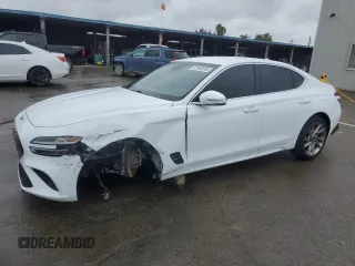 2022 Genesis G70 2.0T with VIN KMTG34TA1NU102975, listed as a Copart auction lot 47460345 with 30,029 mi miles and Salvage Title. Bid and sale history available at DreamBid. Image 1.