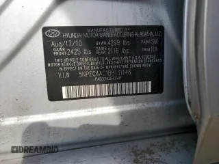 2011 Hyundai Sonata Limited z VIN 5NPEC4AC1BH131148, wystawiony jako Copart lot #59719215 z przebiegiem 148 469 mil mil oraz Szkoda całkowita • Salvage title. Historia ofert i sprzedaży dostępna na DreamBid. Obrazek 12.