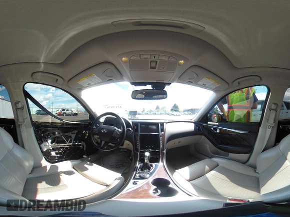 2014 Infiniti Q50 Hybrid Premium with VIN JN1AV7AP8EM691436, listed as a IAAI auction lot 42138263 with 93,253 mi miles and . Bid and sale history available at DreamBid. Image 19.