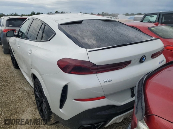 2025 BMW X6 M60i with VIN 5UX43EX07S9X98716, listed as a Copart auction lot 73753074 with 63 mi miles and Salvage Title. Bid and sale history available at carsss.com. Image 6.