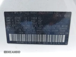 2017 Subaru Impreza Special Sports with VIN 4S3GTAK63H3717919, listed as a IAAI auction lot 42493647 with 175,989 mi miles and . Bid and sale history available at DreamBid. Image 9.