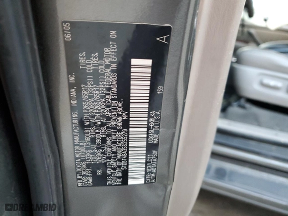 2005 Toyota Sequoia Limited with VIN 5TDBT48A35S255279, listed as a Copart auction lot 86393024 with 223,622 mi miles and Salvage Title. Bid and sale history available at carsss.com. Image 14.