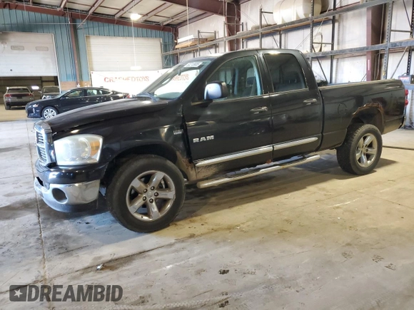 2008 Dodge 1500 SLT with VIN 1D7HU182X8S612456, listed as a Copart auction lot 52213935 with 130,762 mi miles and Salvage Title. Bid and sale history available at carsss.com. Image 1.