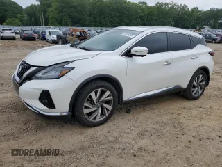 2019 Nissan Murano SL z VIN 5N1AZ2MJ4KN105716, wystawiony jako Copart lot #57346055 z przebiegiem 73 445 mil mil oraz Szkoda całkowita • Salvage title. Historia ofert i sprzedaży dostępna na DreamBid. Obrazek 1.